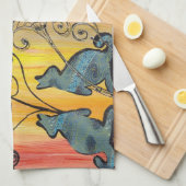 Linge De Cuisine Kangourous bleus (Quart Plié)