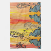Linge De Cuisine Kangourous bleus (Vertical)