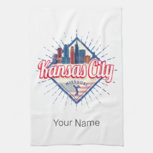 Linge De Cuisine Kansas City Missouri États-Unis Skyline Vintage
