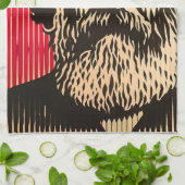 Linge De Cuisine Karl Marx dans le style d'illusion optique BAUHAUS (Plié)