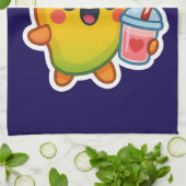 Linge De Cuisine Kawaii Mango - Fruit d'amour avec Smoothi de coeur (Plié)