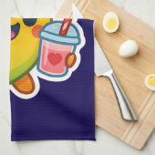 Linge De Cuisine Kawaii Mango - Fruit d'amour avec Smoothi de coeur (Quart Plié)
