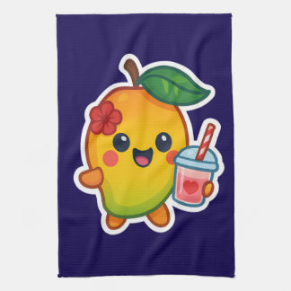 Linge De Cuisine Kawaii Mango - Fruit d'amour avec Smoothi de coeur