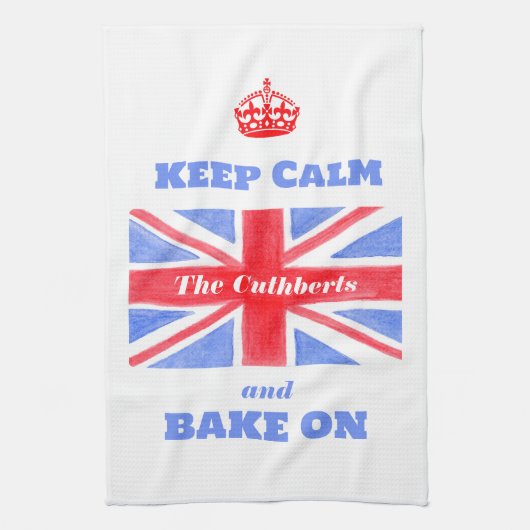 Linge De Cuisine Keep Calm Bake On Union Jack Drapeau Britannique (Vertical)