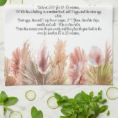 Linge De Cuisine Keepsaké Recette Cadeau Élégant Boho Pampas Grass (Plié)