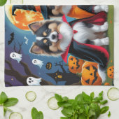 Linge De Cuisine Keeshond Chiens Citrouille Halloween Funny (Plié)