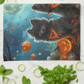 Linge De Cuisine Keeshond Halloween Éffrayant (Plié)