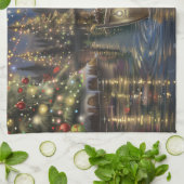 Linge De Cuisine Keeshond Noël Festive Voyage (Plié)