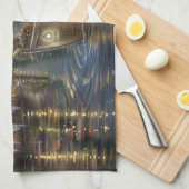 Linge De Cuisine Keeshond Noël Festive Voyage (Quart Plié)