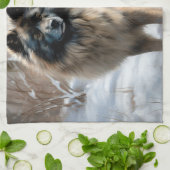 Linge De Cuisine Keeshond Qu'Il Neige Noël (Plié)