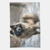 Linge De Cuisine Keeshond Qu'Il Neige Noël (Vertical)