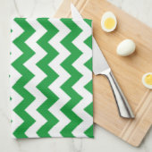 Linge De Cuisine Kelly Green Chevron (Quart Plié)