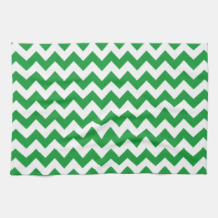 Linge De Cuisine Kelly Green Chevron