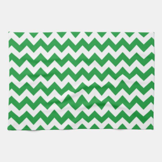 Linge De Cuisine Kelly Green Chevron (Horizontal)