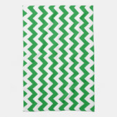 Linge De Cuisine Kelly Green Chevron (Vertical)
