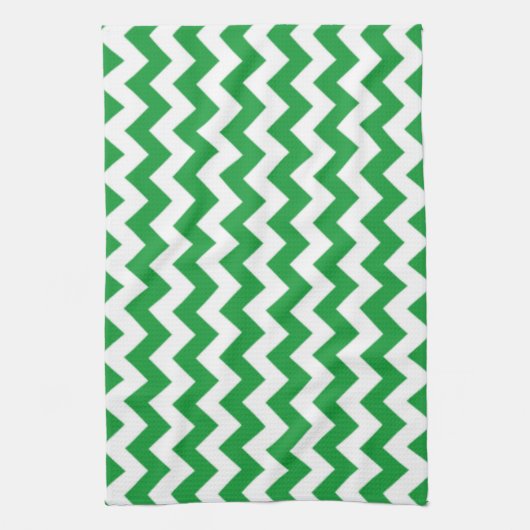 Linge De Cuisine Kelly Green Chevron (Vertical)