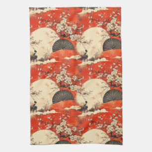 Linge De Cuisine Kimono Couple Sakura Romantique Motif (1)
