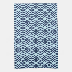 Linge De Cuisine Kimono imprimé, marine et bleu clair