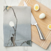 Linge De Cuisine Kingfisher avec Fleur Lotus - Ohara Koson - (Quart Plié)