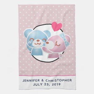 Linge De Cuisine Kissing Bears mignon et Kawaii