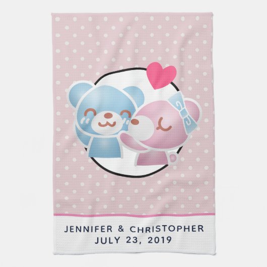 Linge De Cuisine Kissing Bears mignon et Kawaii (Vertical)