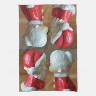 Linge De Cuisine Kissing Santas