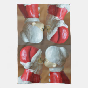 Linge De Cuisine Kissing Santas