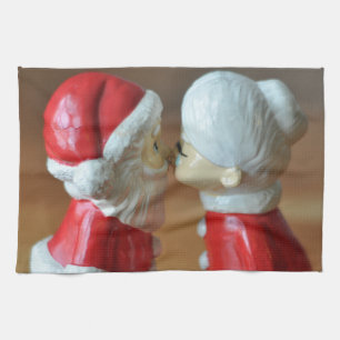 Linge De Cuisine Kissing Santas