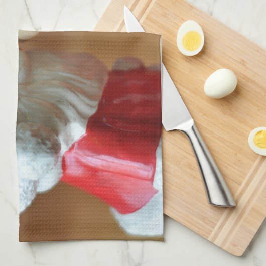 Linge De Cuisine Kissing Santas (Quart Plié)