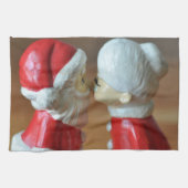 Linge De Cuisine Kissing Santas (Horizontal)