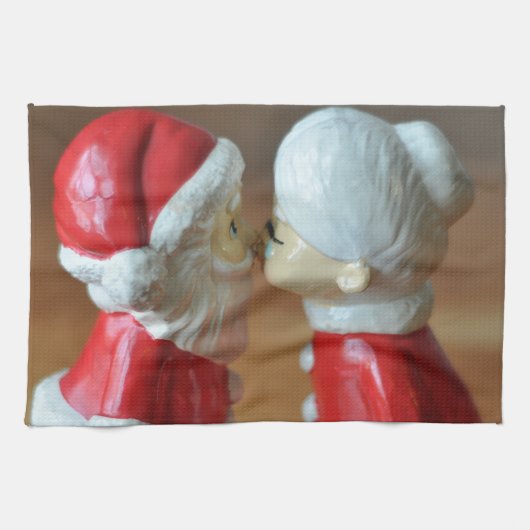 Linge De Cuisine Kissing Santas (Horizontal)