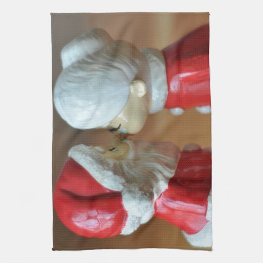 Linge De Cuisine Kissing Santas (Vertical)
