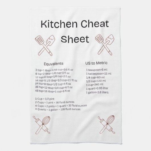 Linge De Cuisine Kitchen Cheat Sheet Towel (Vertical)