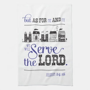 Linge De Cuisine Kitchen Towel Bible Scripture Joshua 24:15