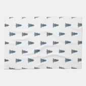 Linge De Cuisine Kitchen Towel - Blue Christmas Trees Pattern (Horizontal)