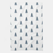 Linge De Cuisine Kitchen Towel - Blue Christmas Trees Pattern (Vertical)