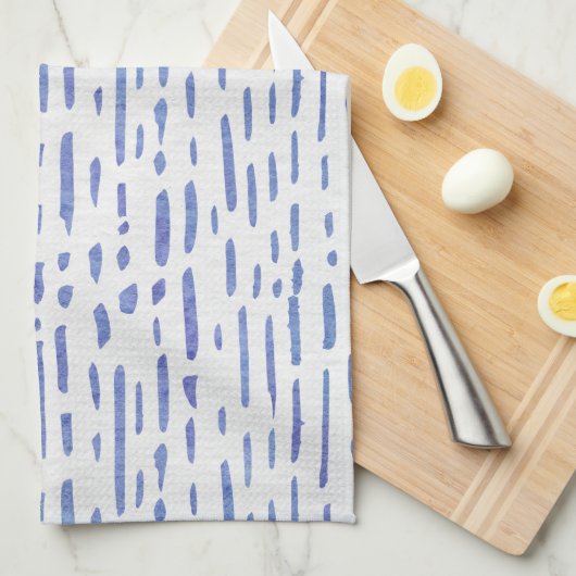 Linge De Cuisine Kitchen Towel - Blue Stripe Pattern (Quart Plié)