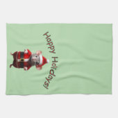 Linge De Cuisine Kitchen Towel - Santa Mouse and Text (Horizontal)