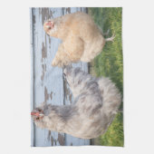 Linge De Cuisine Kitchen Towel Two Chickens Farmhouse  (Vertical)