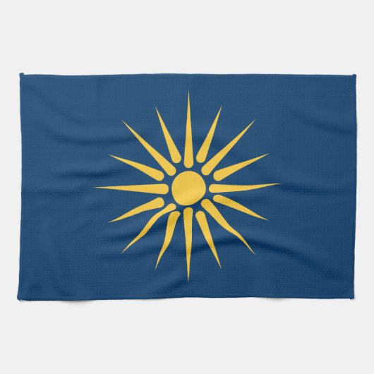 Linge De Cuisine Kitchen towel with Flag of Macedonia, Greece (Horizontal)