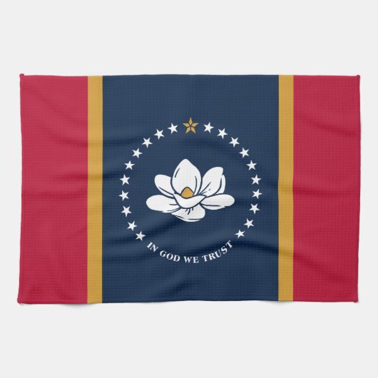 Linge De Cuisine Kitchen towel with Flag of Mississippi State, USA (Horizontal)