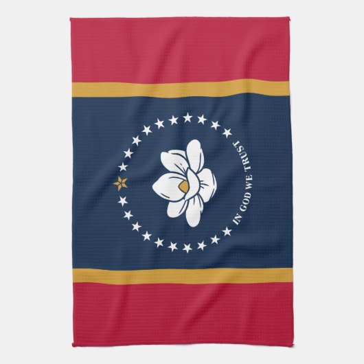 Linge De Cuisine Kitchen towel with Flag of Mississippi State, USA (Vertical)