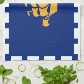 Linge De Cuisine Kitchen towel with Flag of Quebec City, Canada (Plié)