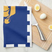 Linge De Cuisine Kitchen towel with Flag of Quebec City, Canada (Quart Plié)