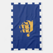Linge De Cuisine Kitchen towel with Flag of Quebec City, Canada (Vertical)