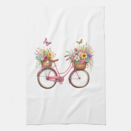Linge De Cuisine Kitchen Towels-Hello Spring Floral Kitchen Towels (Vertical)
