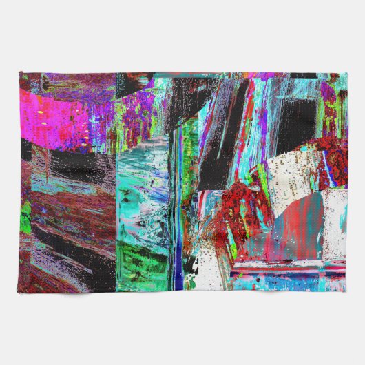 Linge De Cuisine Kitchen Towels – Neon Pulse (Horizontal)