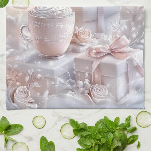 Linge De Cuisine Kitchen Towels-Personalized Victorian Christmas  (Plié)