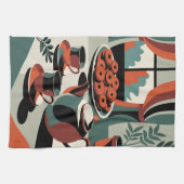 Linge De Cuisine Kitschen style 50's thé abstrait et biscuits (Horizontal)