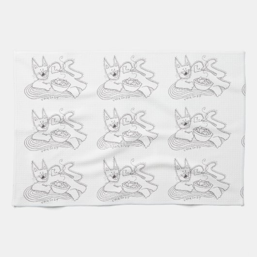 Linge De Cuisine Kitsu Kitsa Chat Perogies Ukrainiens (Horizontal)
